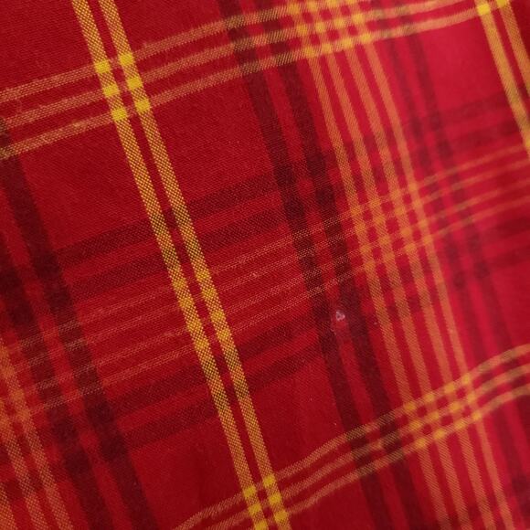 Chaps Shirt Men Extra Large Red Yellow Plaid Preppy Casual Easy Care Button Down - Picture 11 of 11